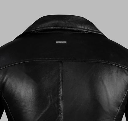 Black Leather Motorcycle Jacket For Men