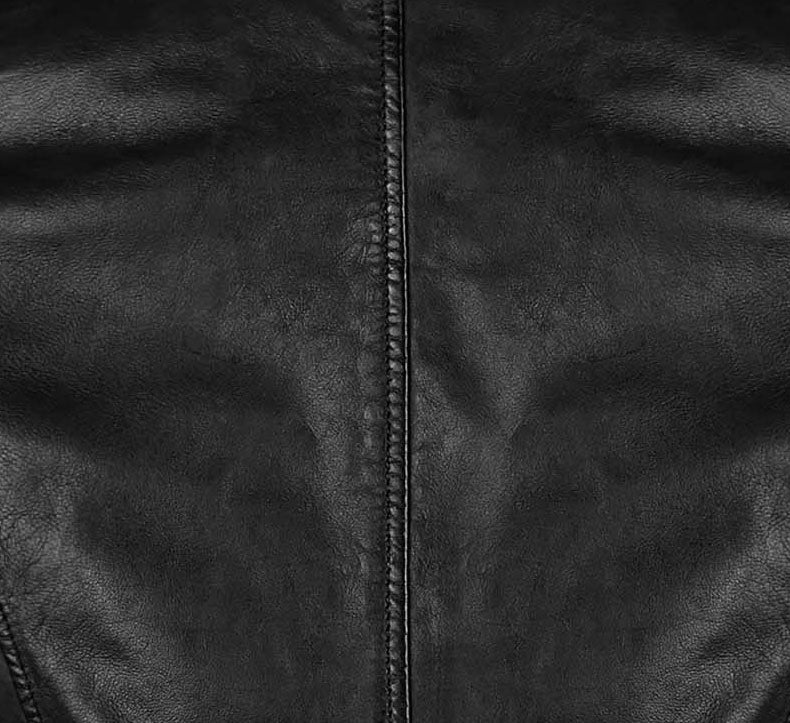 Black Cropped Biker Leather Jacket For Women