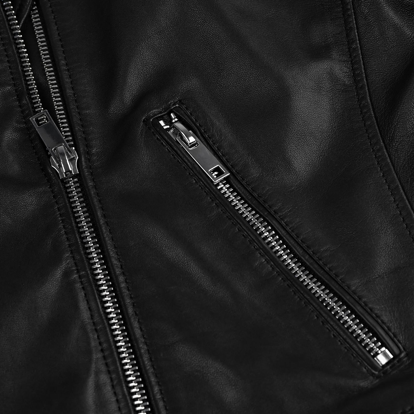Black Real Leather Biker Jacket