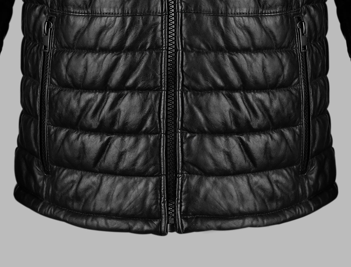 Undercover Black Puffer Leather Jacket