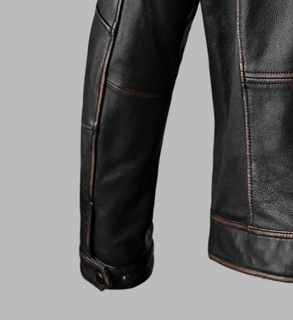 Retro Distressed Long Jacket for Men