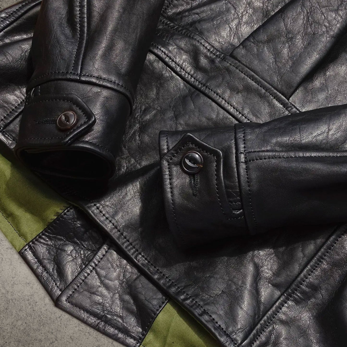 Black Leather Moto Jacket With Belt