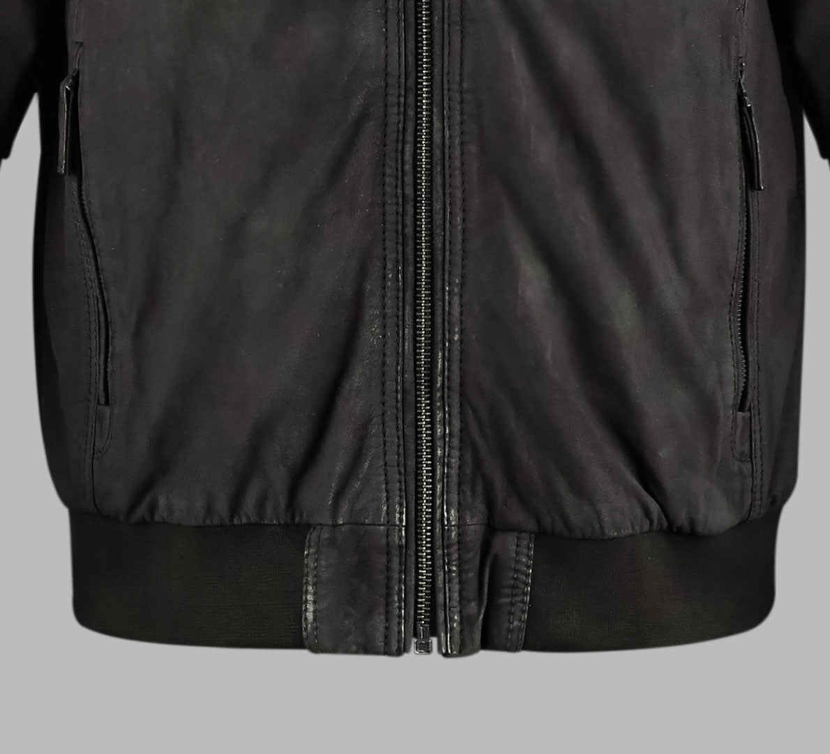 Black Suede Bomber Leather Jacket