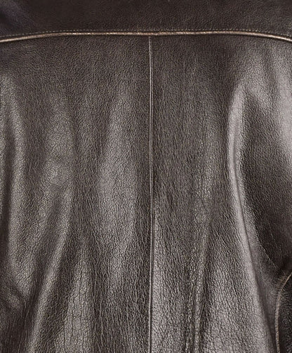Dark Brown Vintage Leather Biker Jacket