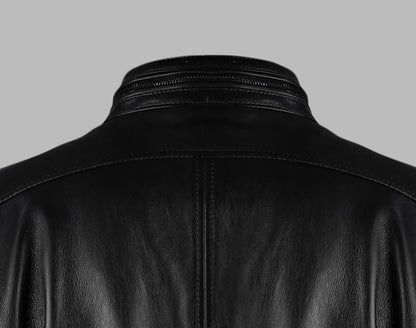 Classic Black Biker Leather Jacket For Womens