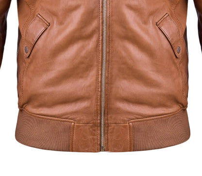 Brown B3  Mens Bomber Leather Jacket