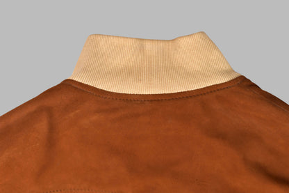 Brown Suede Bomber Jacket