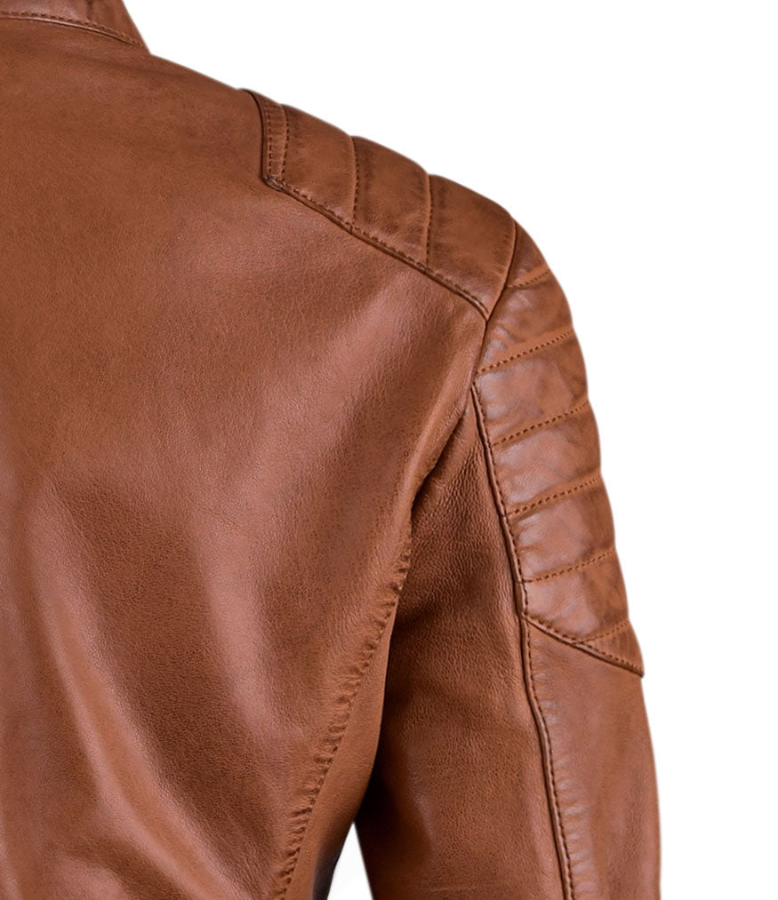 Womens Brown Biker Leather Jacket