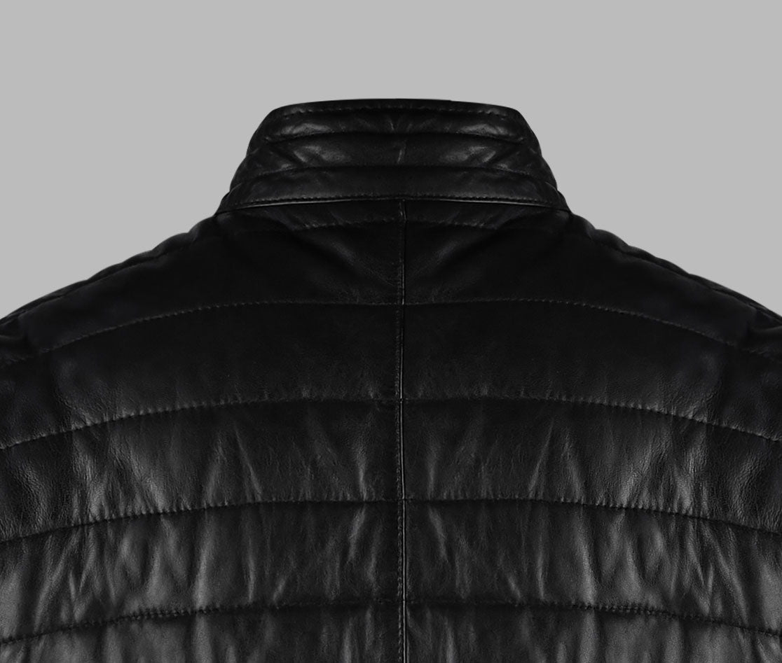 Undercover Black Puffer Leather Jacket