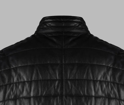 Undercover Black Puffer Leather Jacket