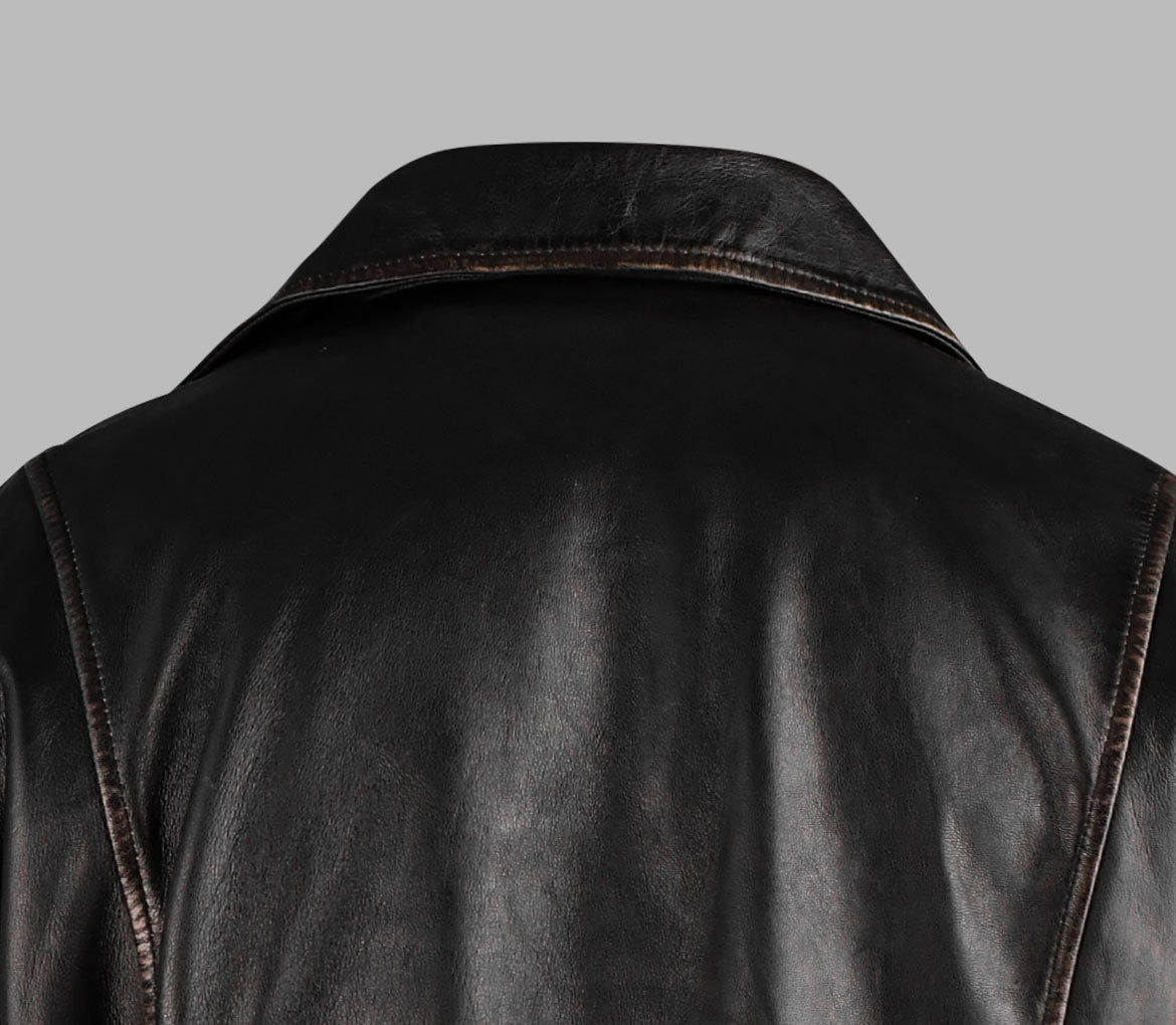 Mens Brown Distressed Leather Jacket