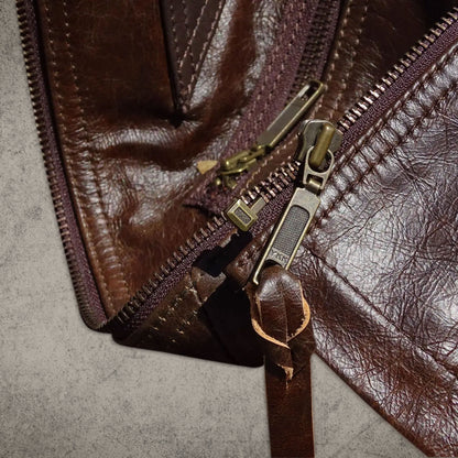 Brown Leather Aviator Jacket Mens