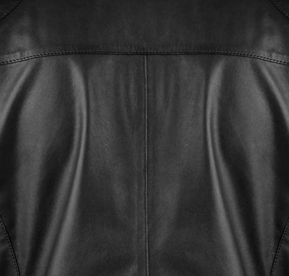 Mens Black and White Biker Leather Jacket