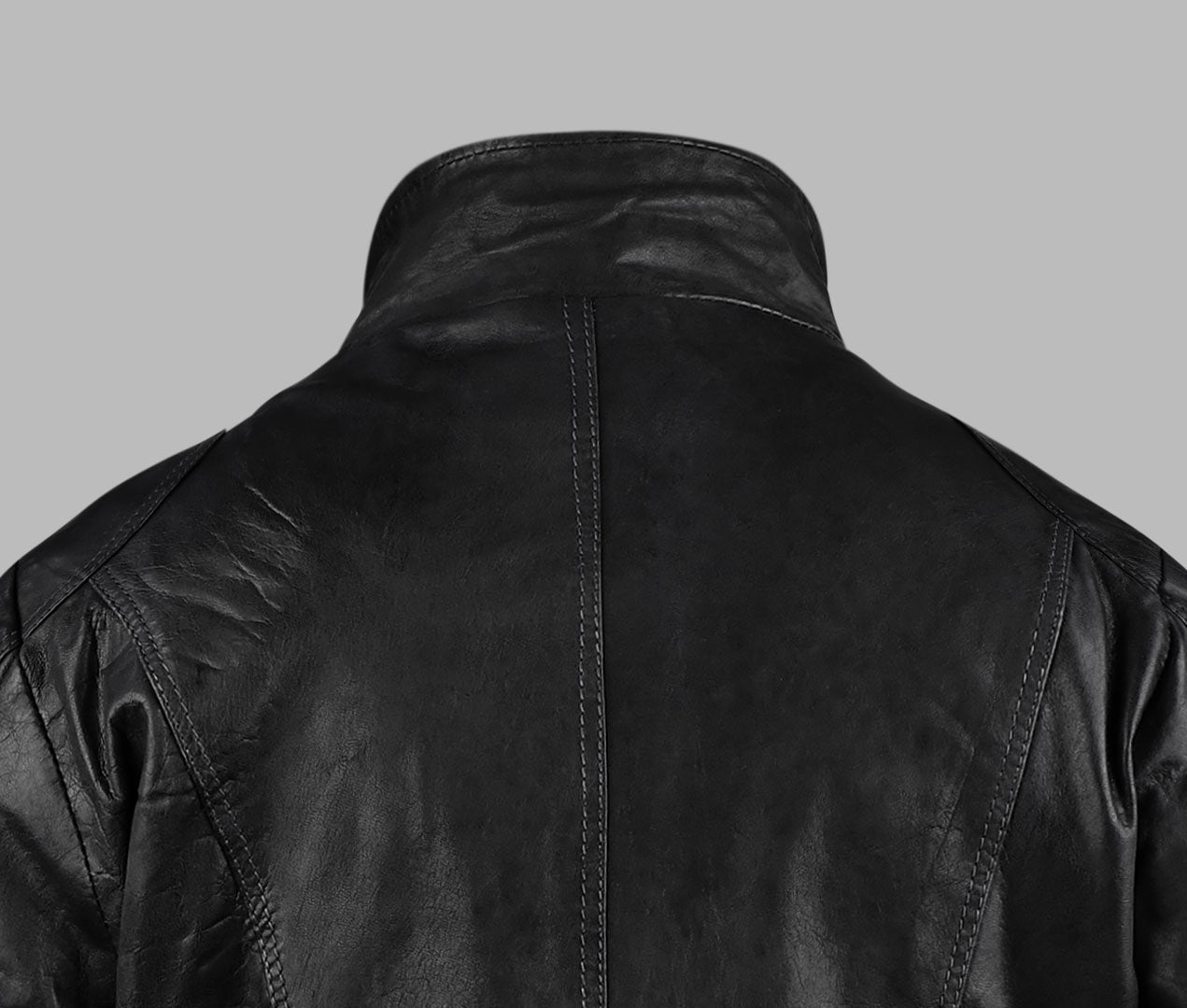 Black Real Leather Biker Jacket