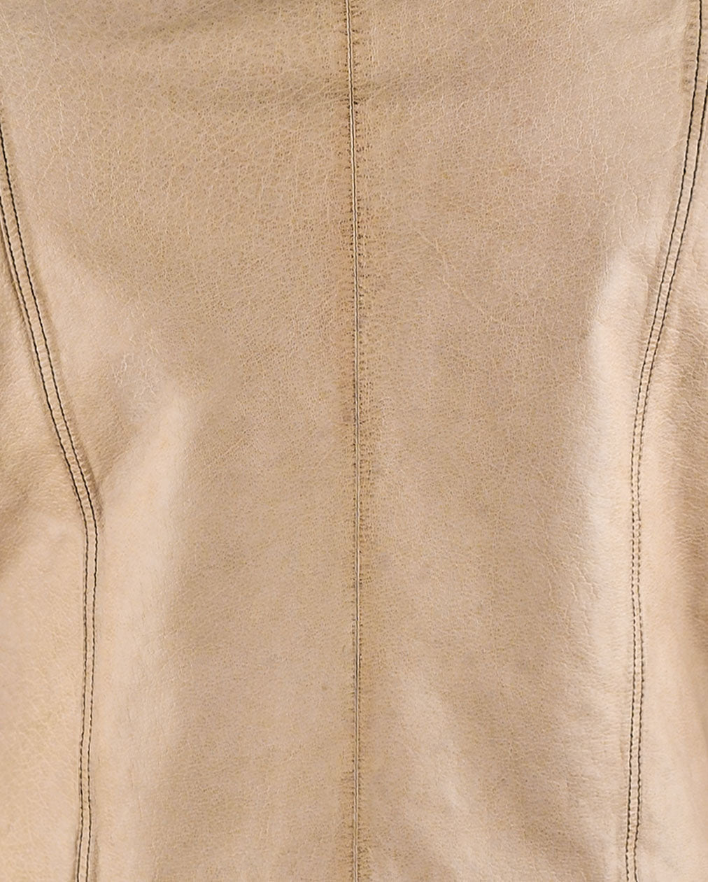 Beige Biker Leather Jacket For Men