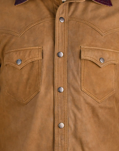1960 Style Brown Vintage Leather Jacket Men