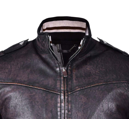 Mens Aviator Bomber Leather Jacket
