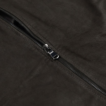 Coffee Brown Suede Leather Jacket For Men