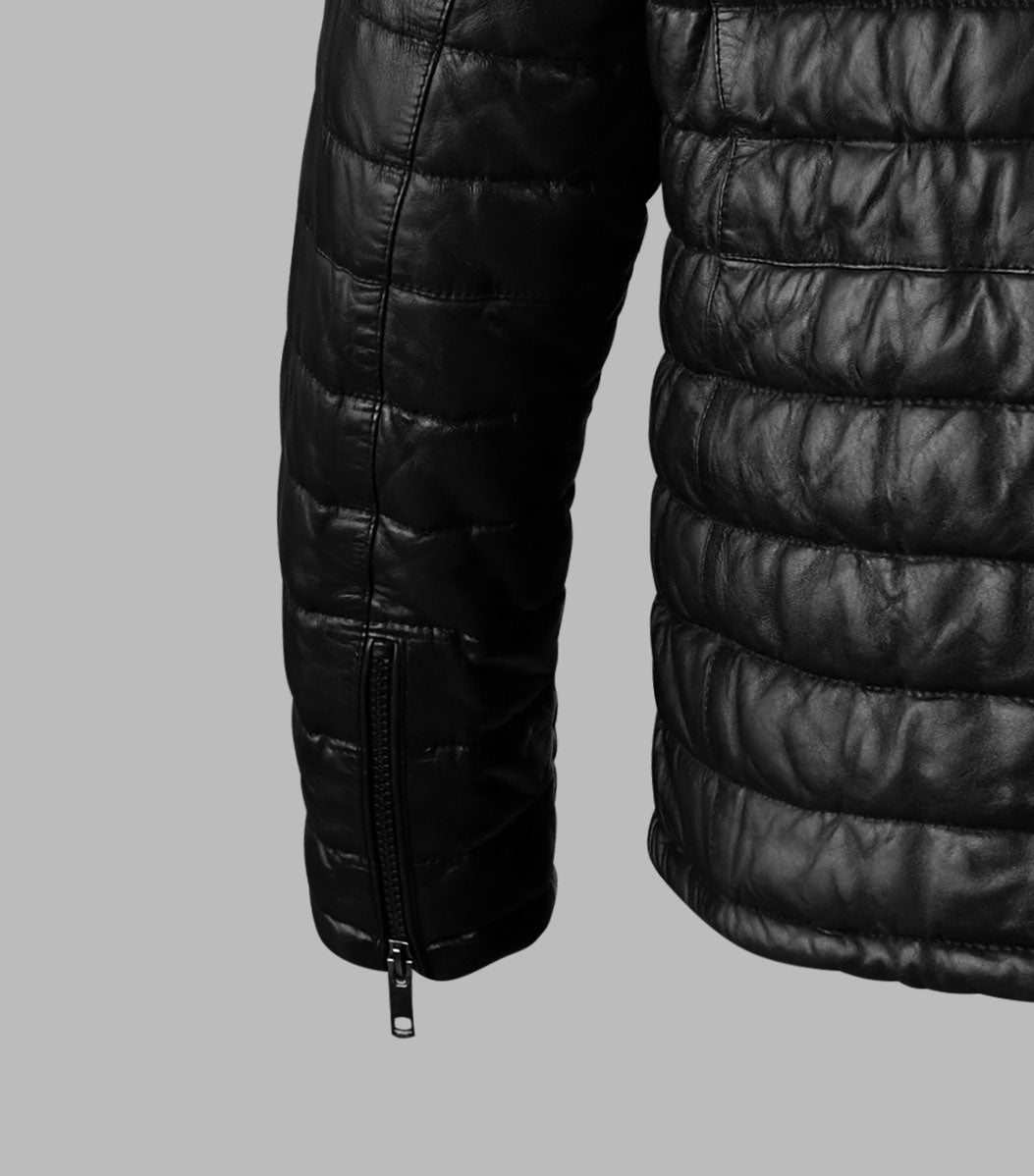 Undercover Black Puffer Leather Jacket