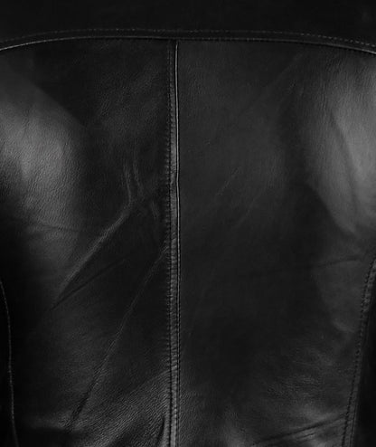 Black Leather Motorcycle Jacket For Men