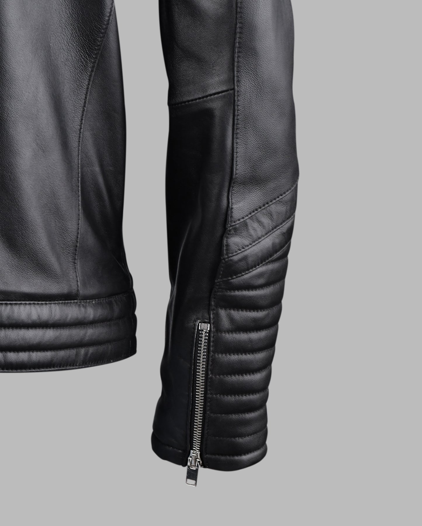 Quilted Leather Jacket Black For Mens