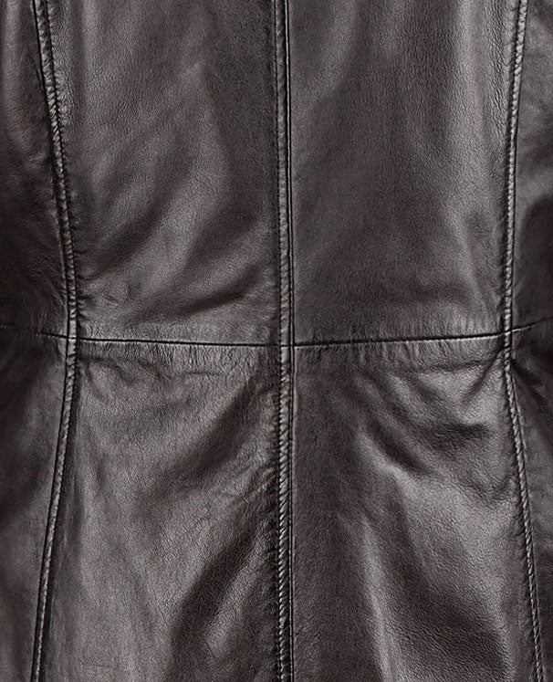 Long Black Leather Coats For Mens With Fur Collar