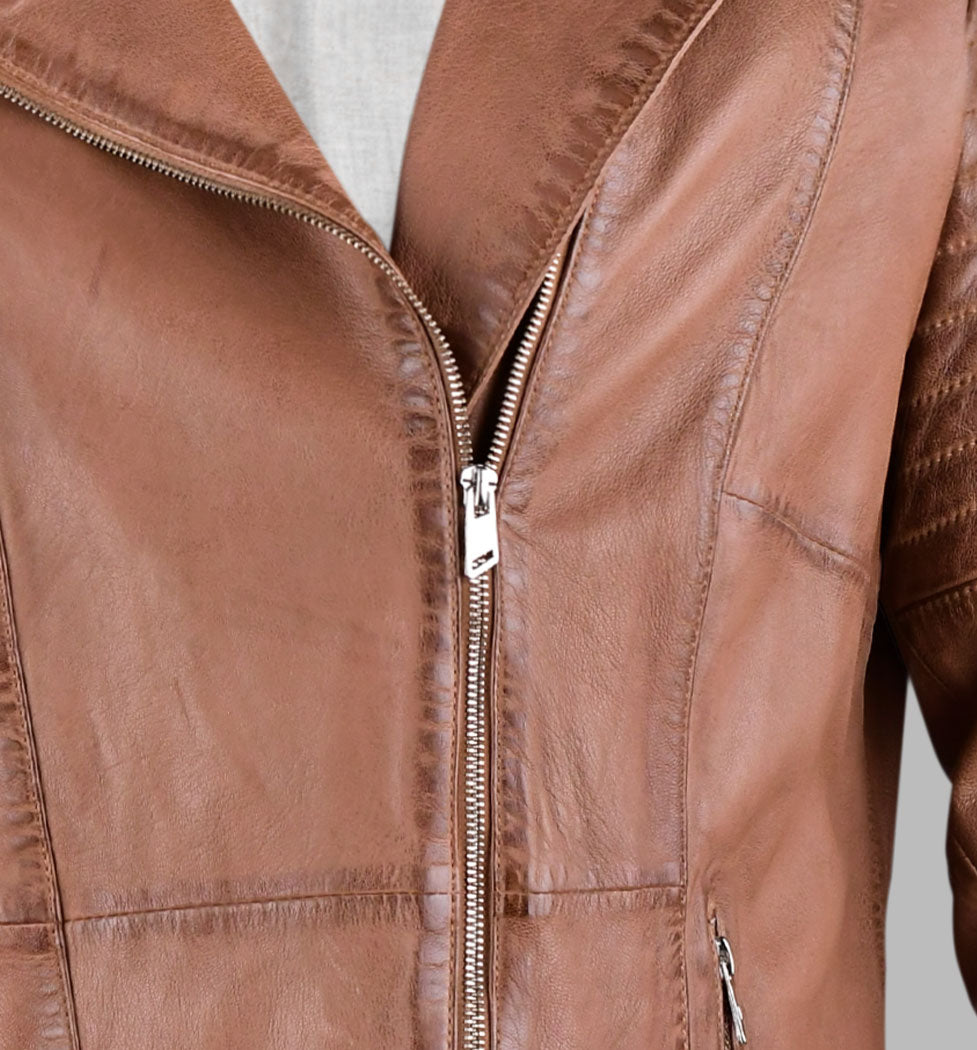 Brown Leather Motorcycle Jackets For Men