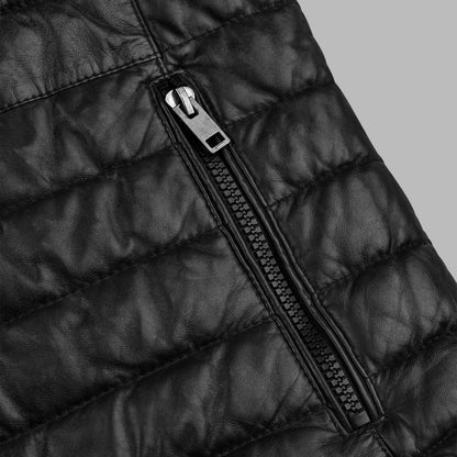 Undercover Black Puffer Leather Jacket