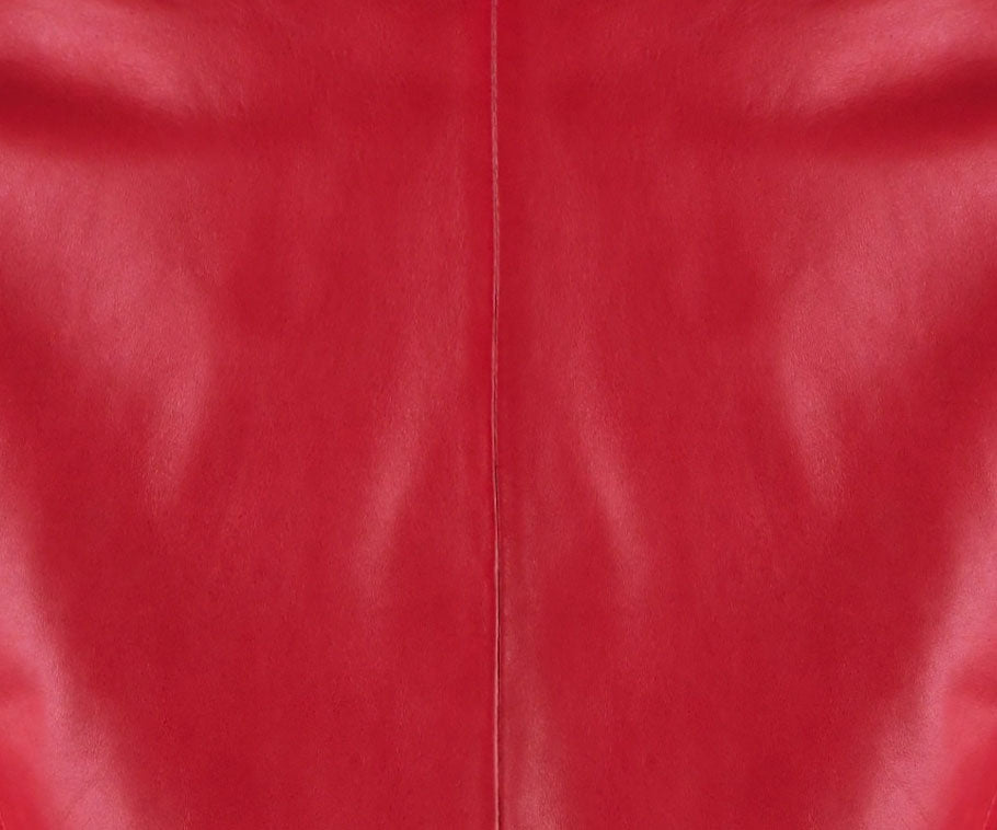 Red Classsic Biker Leather Jacket For Womens