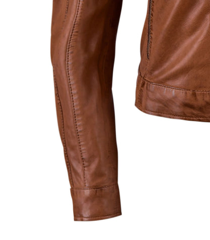 Womens Brown Biker Leather Jacket
