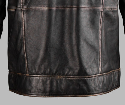 Mens Brown Distressed Leather Jacket