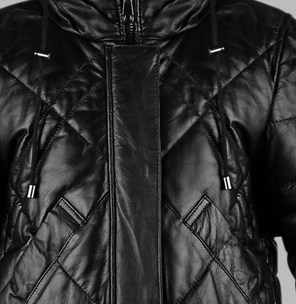 Long Black Leather Coats For Mens With Hood