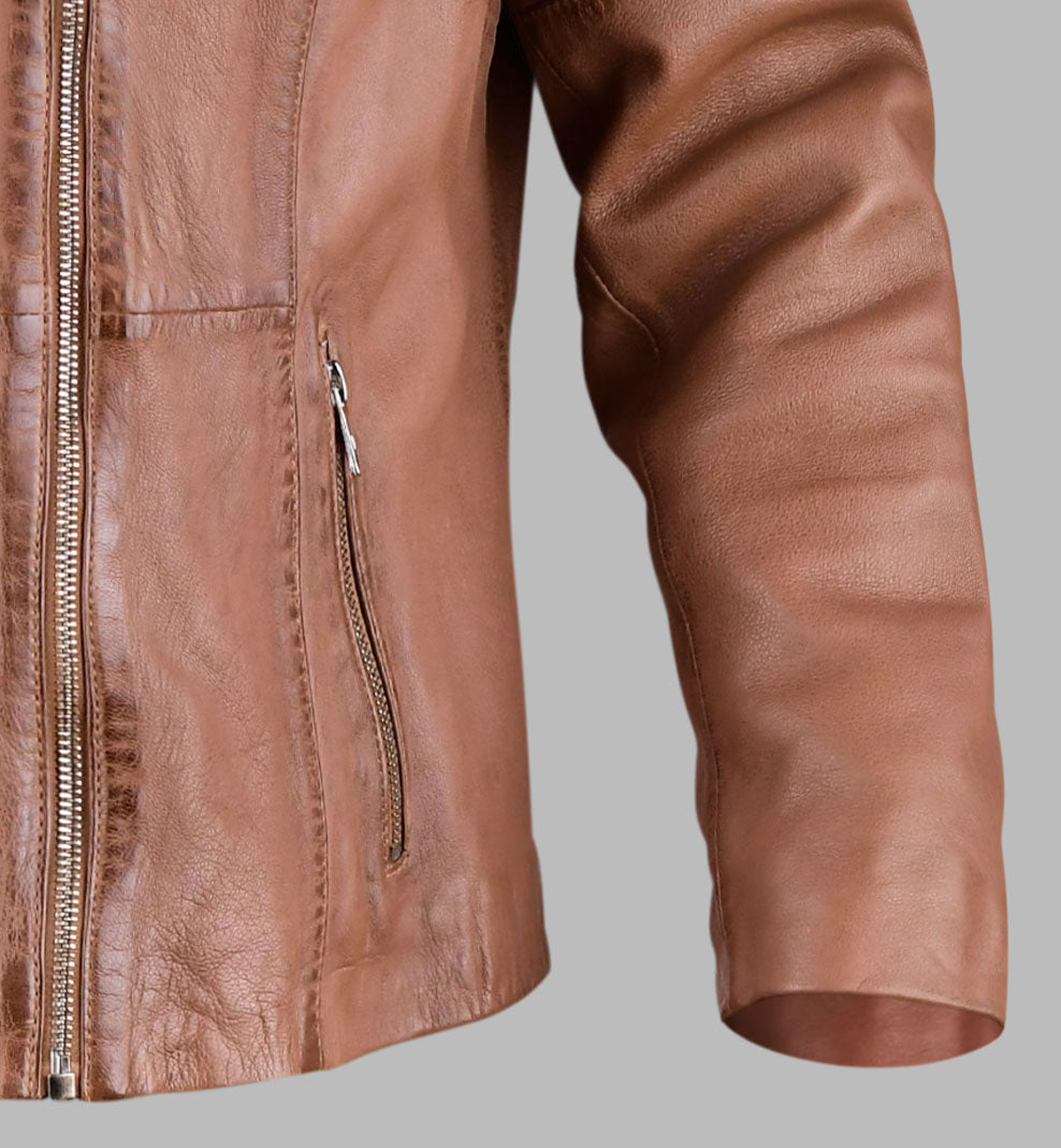 Brown Leather Motorcycle Jackets For Men
