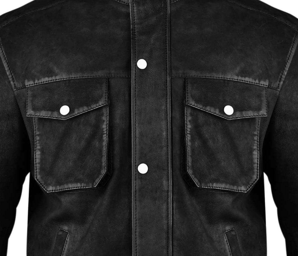 Mens Trucker Black Suede Leather Jacket