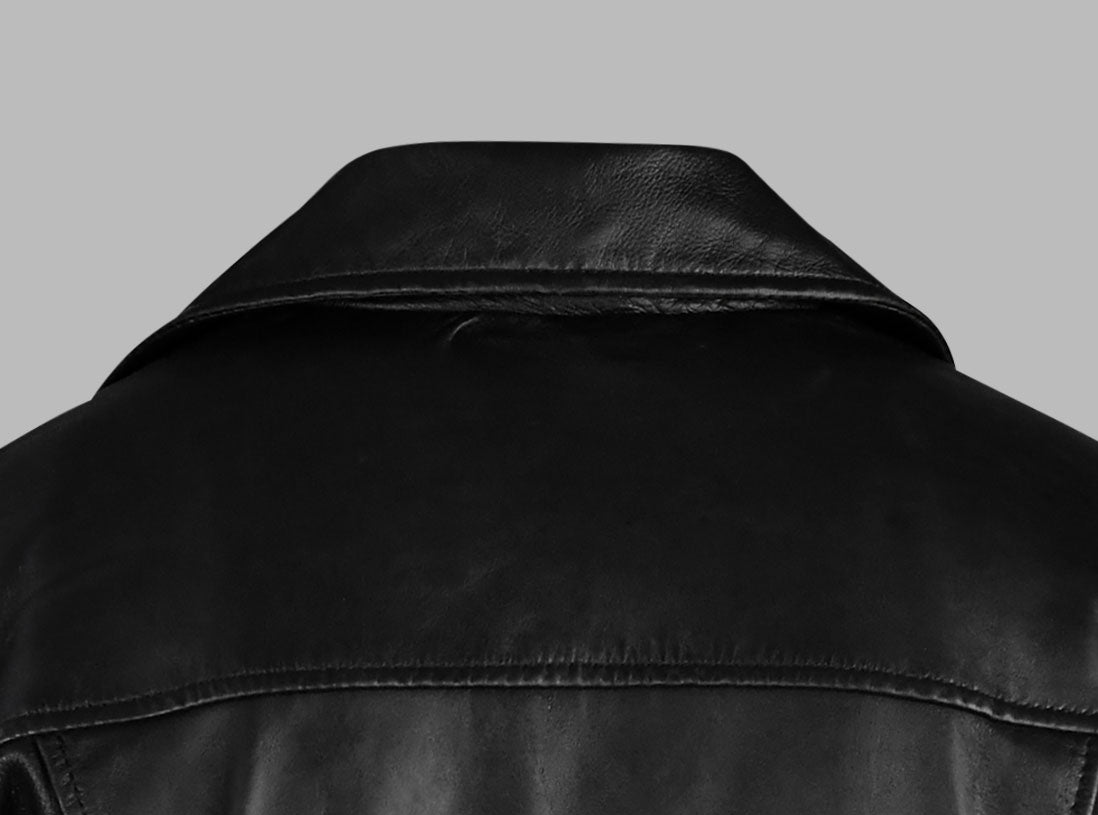 Black Real Leather Biker Jacket