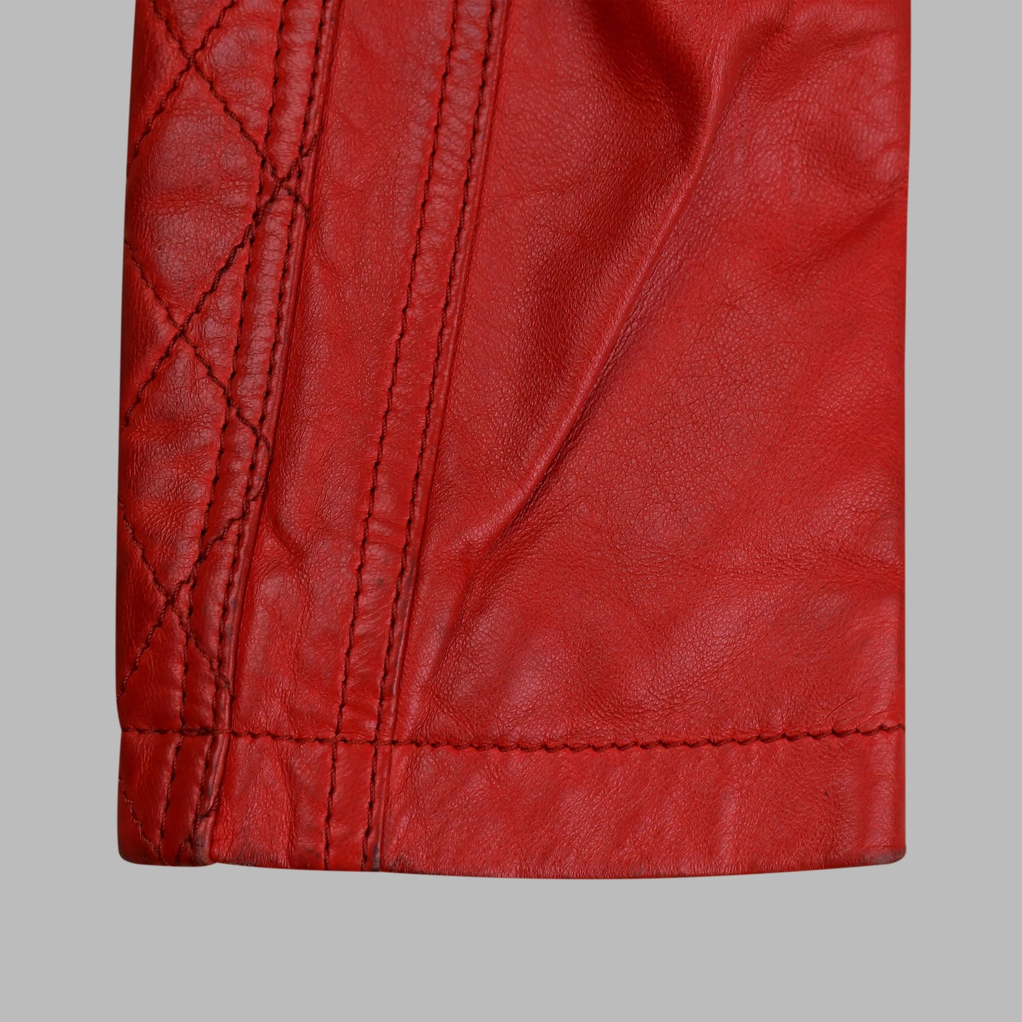 Red leather biker jacket For Womens