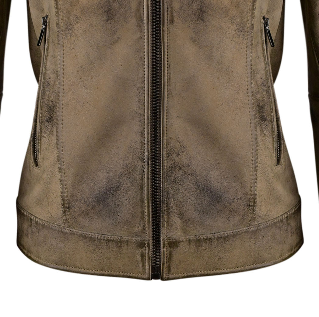 Women Retro Style Biker Leather Jacket