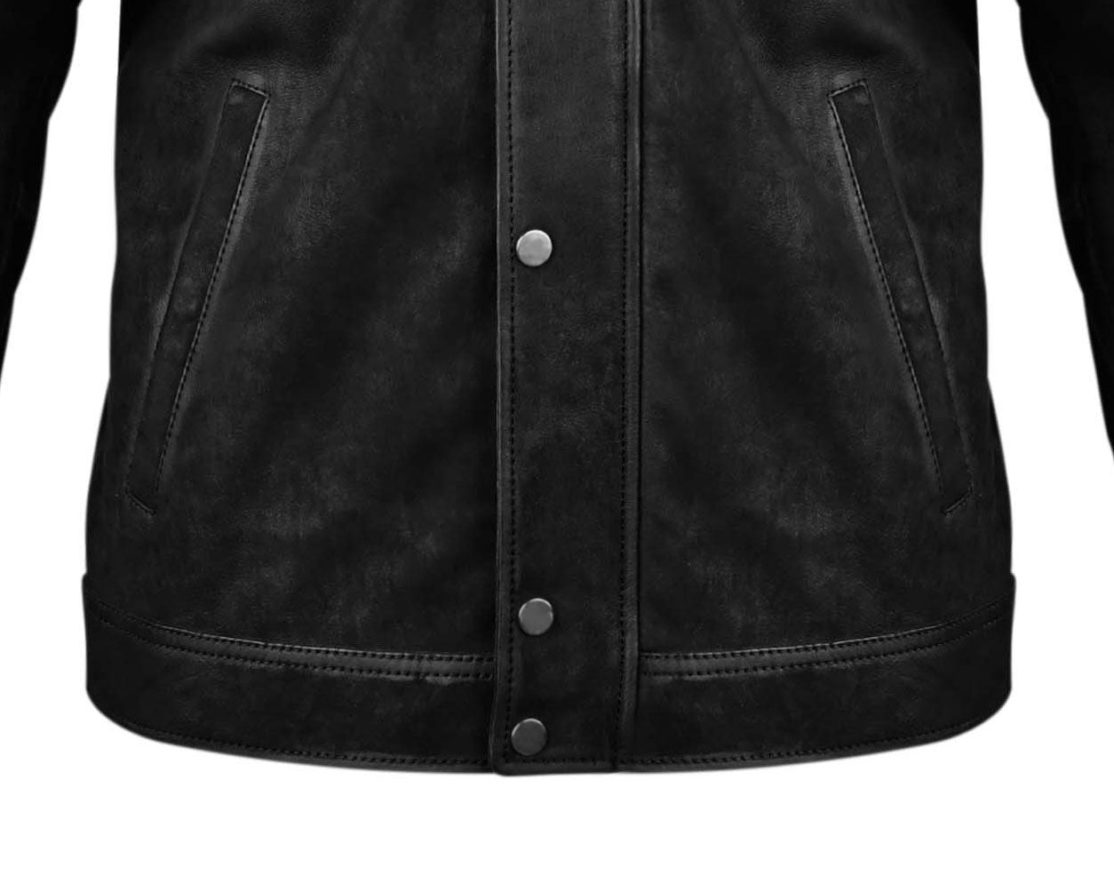 Mens Trucker Black Suede Leather Jacket