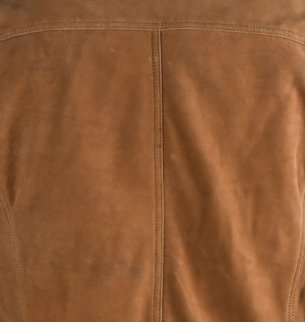 Brown Suede Bomber Jacket For Men