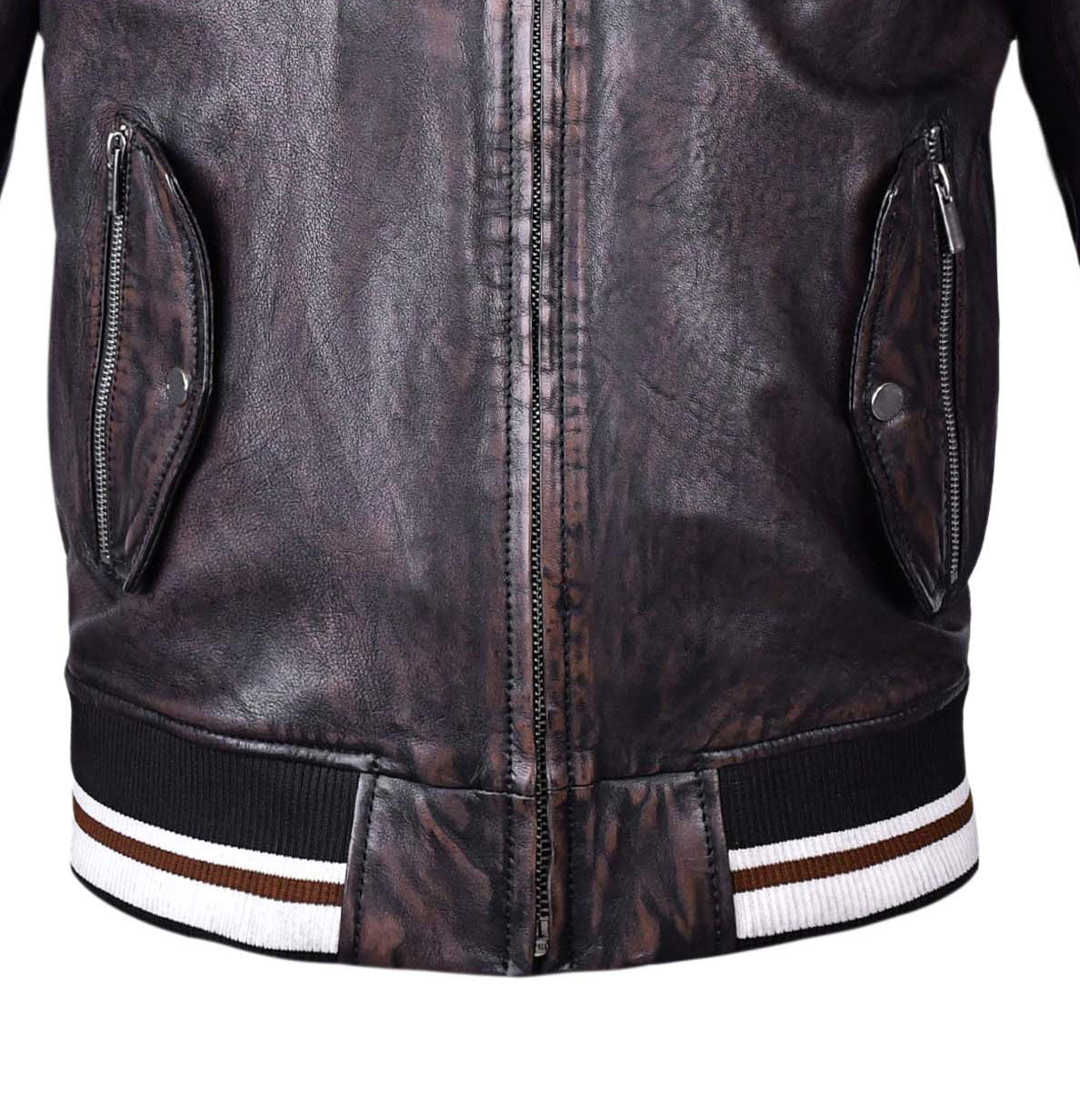 Mens Aviator Bomber Leather Jacket