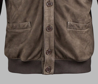 Suede Bomber Leather Jacket For Women