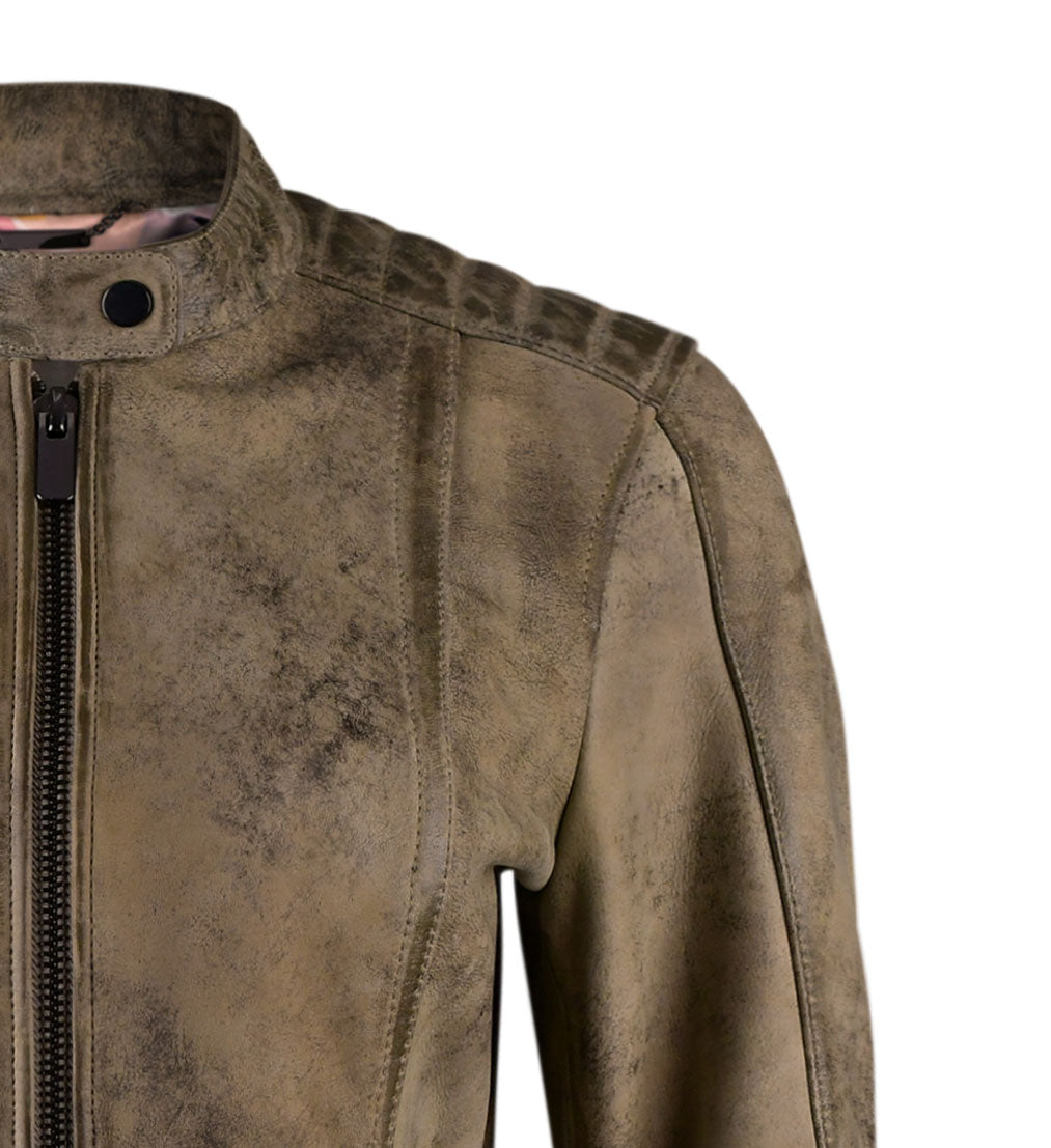 Women Retro Style Biker Leather Jacket