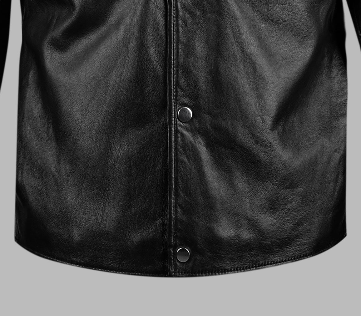 Classic Black Leather Shirt For Men