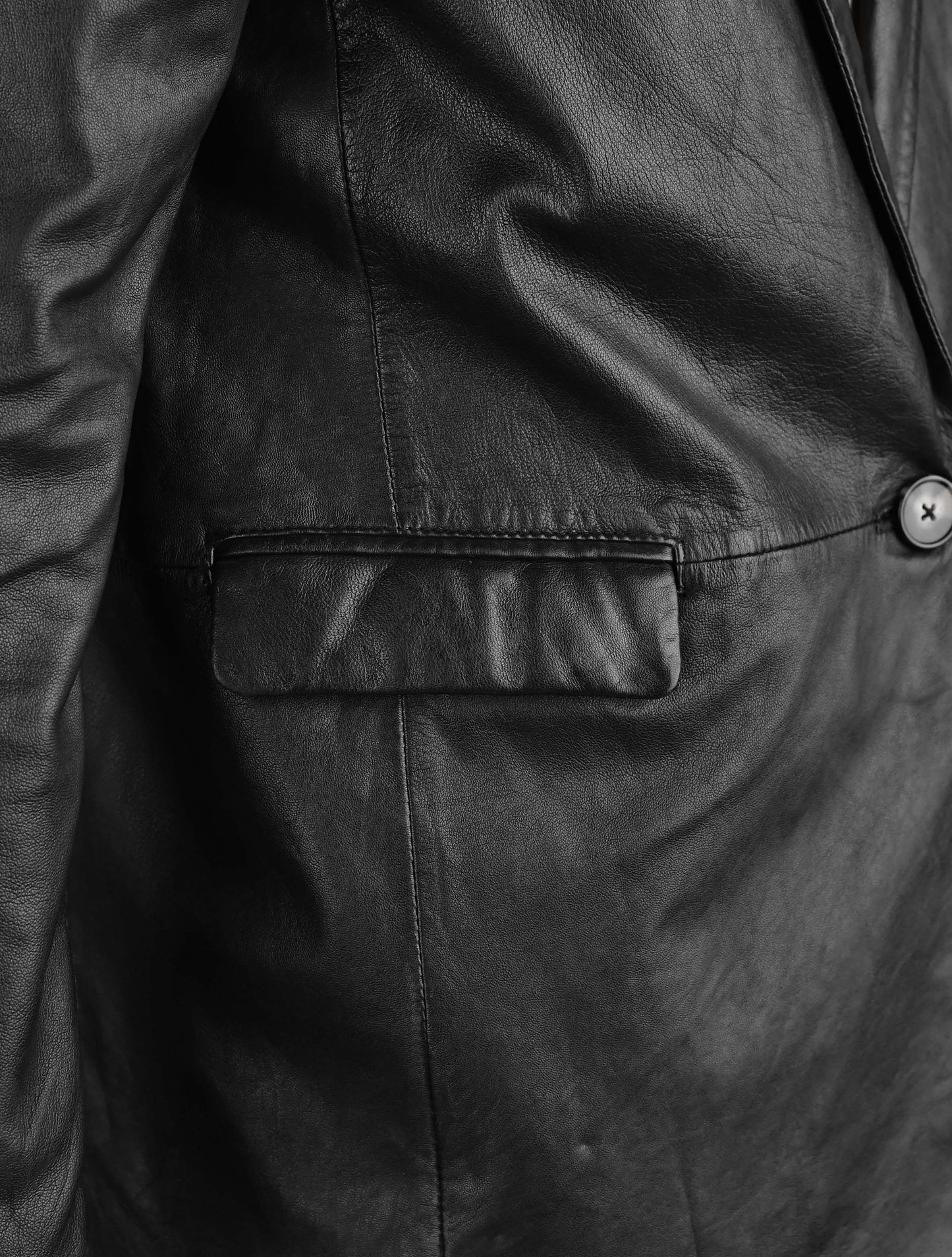 Black Leather Blazer For Men