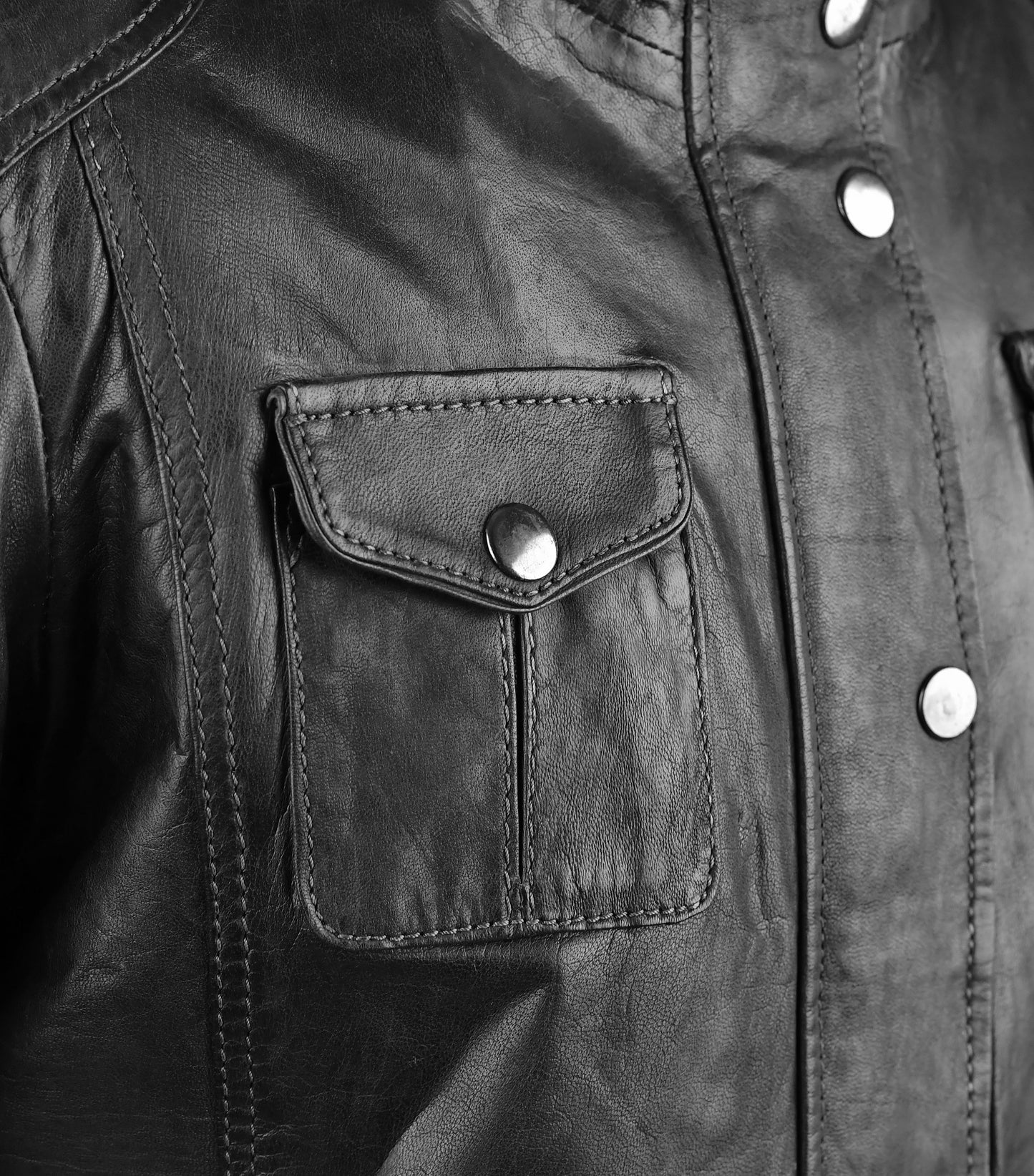 Black Real Leather Biker Jacket