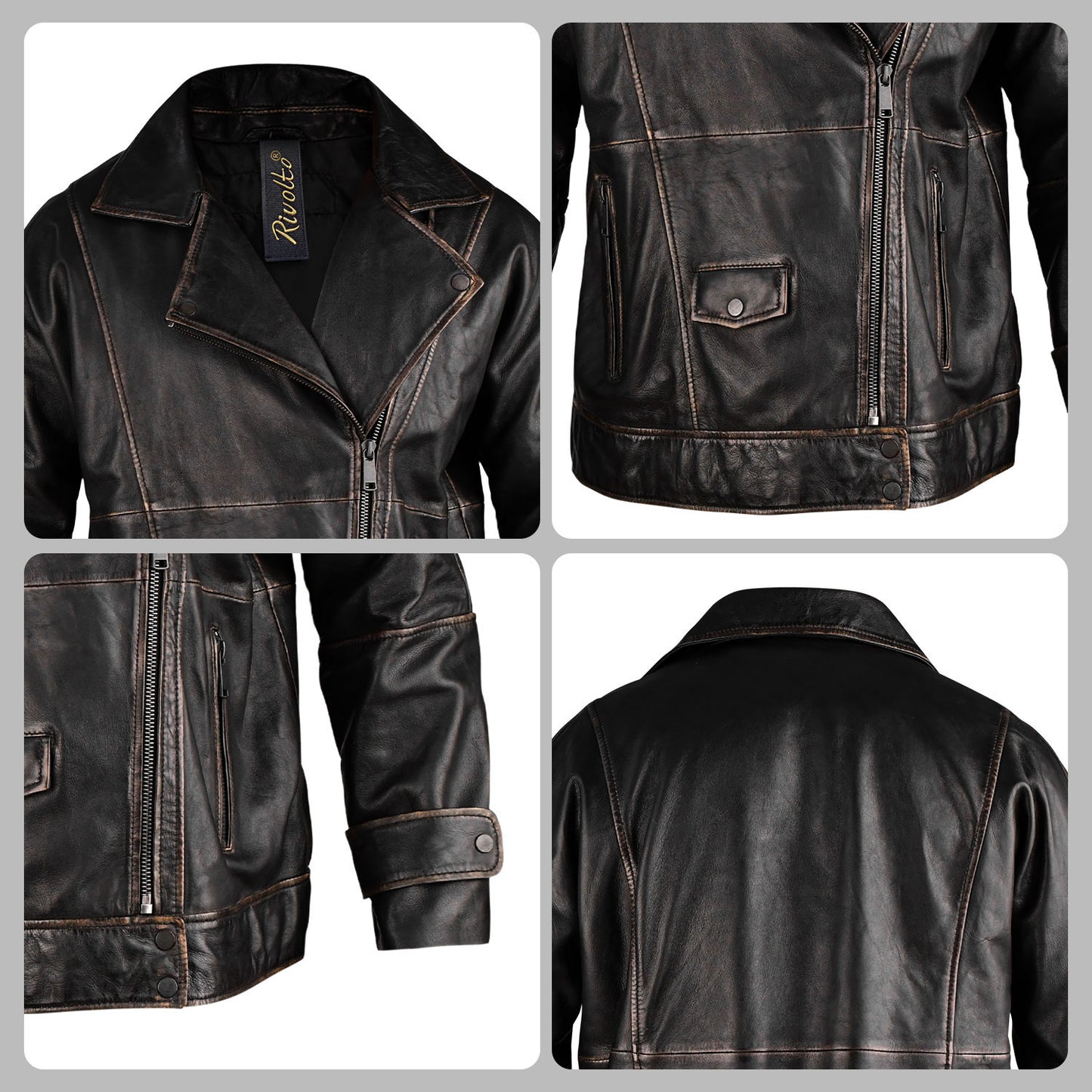 Mens Brown Distressed Leather Jacket