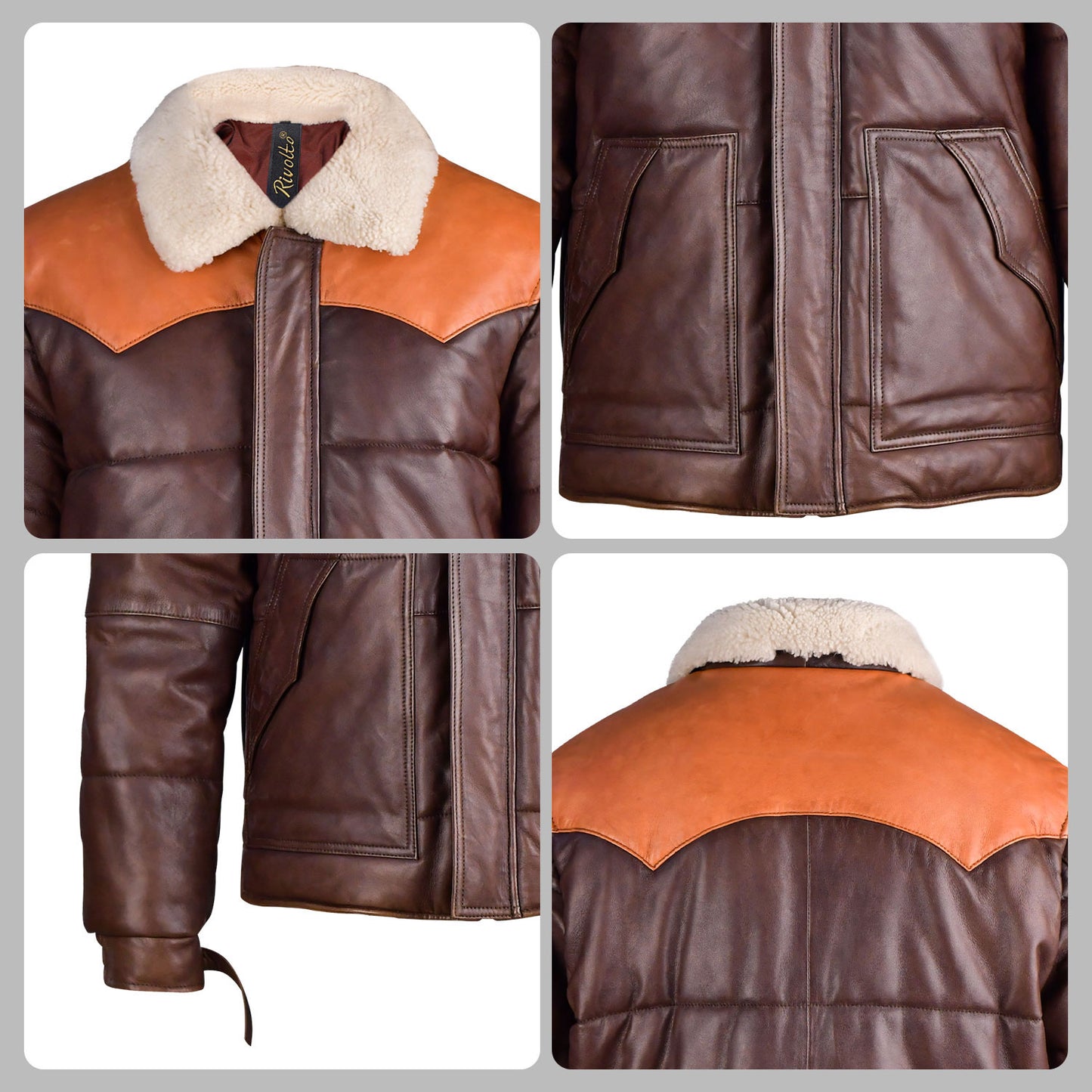 Aviator Leather Jacket Brown For Men