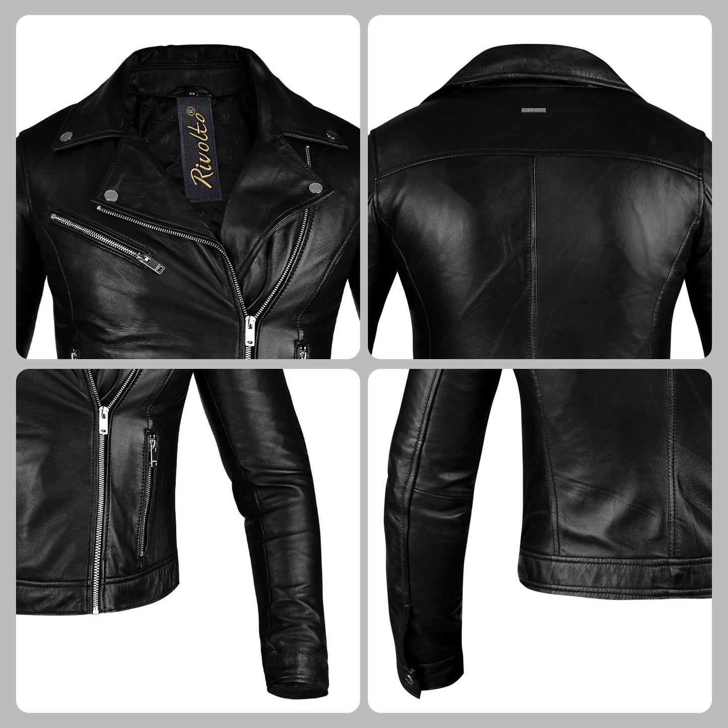 Black Leather Motorcycle Jacket For Men