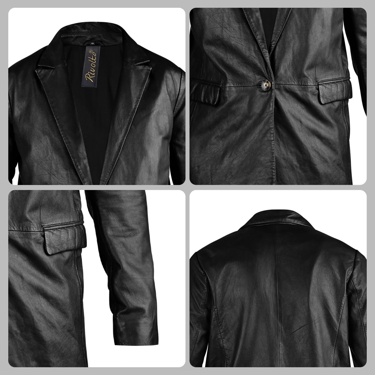 Black Leather Blazer For Men