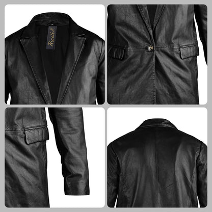 Black Leather Blazer For Men